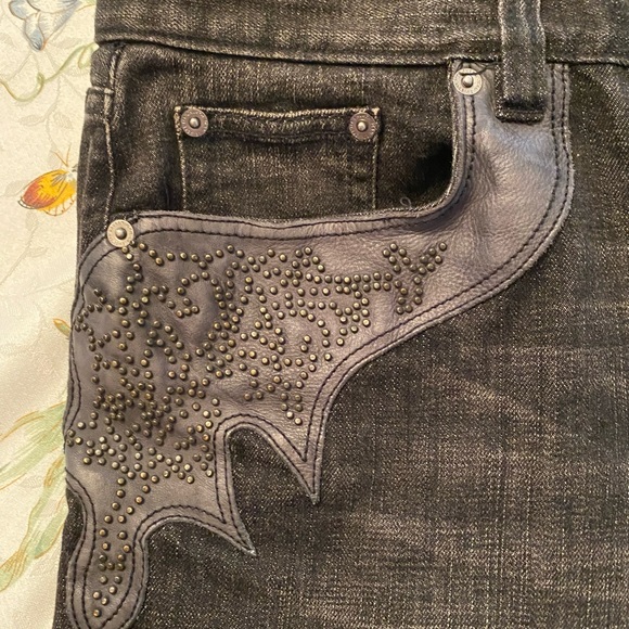 Ralph Lauren Denim - RL Jeans Black Leather Stud boot cut Jeans